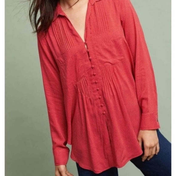 EUC - Maeve Matilda Polka Dot Top - Red - Size Small - Picture 2 of 6